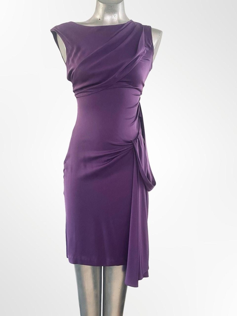 Diane Von Furstenberg Violet Midi Dress 100% Silk - Picture 2 of 16